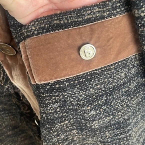 VINTAGE Dolce & Gabbana Tweed Wool Coat Fur Collar Made in Italy Size 42  US 6/8 - Picture 12 of 13